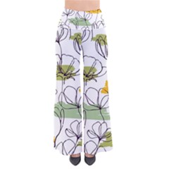 Flower Line Art Color Seamless Pattern So Vintage Palazzo Pants