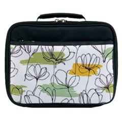 Flower Line Art Color Seamless Pattern Lunch Bag