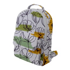 Flower Line Art Color Seamless Pattern Flap Pocket Backpack (large) by Kizuneko