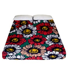 Daisy Colorfull Seamless Pattern Fitted Sheet (queen Size) by Kizuneko