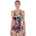 Daisy Colorfull Seamless Pattern Cut-Out One Piece Swimsuit View1