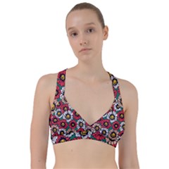 Daisy Colorfull Seamless Pattern Sweetheart Sports Bra by Kizuneko