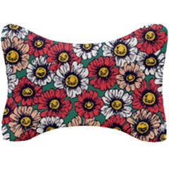 Daisy Colorfull Seamless Pattern Seat Head Rest Cushion by Kizuneko