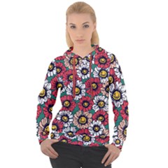 Daisy Colorfull Seamless Pattern Women s Overhead Hoodie by Kizuneko