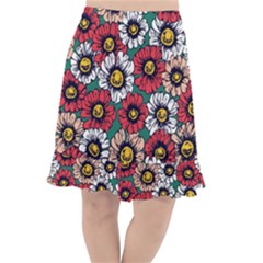 Daisy Colorfull Seamless Pattern Fishtail Chiffon Skirt by Kizuneko