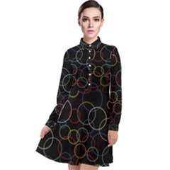 Circunferences Long Sleeve Chiffon Shirt Dress