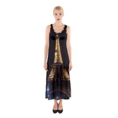 Tour Eiffel Paris Nuit Sleeveless Maxi Dress by kcreatif