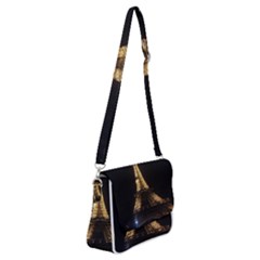 Tour Eiffel Paris Nuit Shoulder Bag With Back Zipper by kcreatif