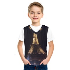 Tour Eiffel Paris Nuit Kids  Basketball Tank Top by kcreatif