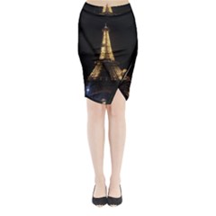 Tour Eiffel Paris Nuit Midi Wrap Pencil Skirt by kcreatif