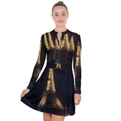 Tour Eiffel Paris Nuit Long Sleeve Panel Dress by kcreatif