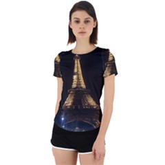 Tour Eiffel Paris Nuit Back Cut Out Sport Tee by kcreatif