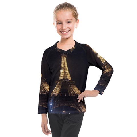 Tour Eiffel Paris Nuit Kids  Long Mesh Tee by kcreatif