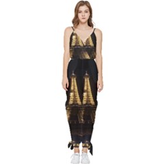 Tour Eiffel Paris Nuit Sleeveless Tie Ankle Jumpsuit by kcreatif