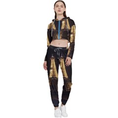 Tour Eiffel Paris Nuit Cropped Zip Up Lounge Set by kcreatif