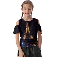 Tour Eiffel Paris Nuit Kids  Butterfly Cutout Tee by kcreatif