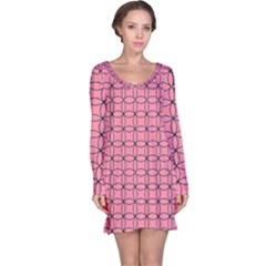 Circles On Pink Long Sleeve Nightdress by JustToWear