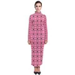 Circles On Pink Turtleneck Maxi Dress by JustToWear