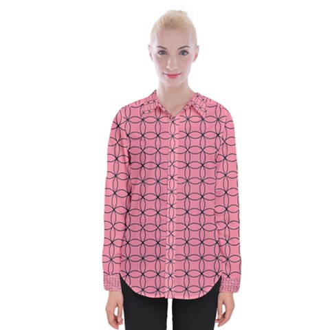 Circles On Pink Womens Long Sleeve Shirt by JustToWear