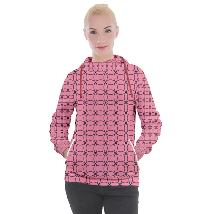 Circles on pink Women s Hooded Pullover