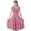 Circles on pink Cap Sleeve Wrap Front Dress View1