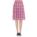 Circles on pink Flared Midi Skirt View2