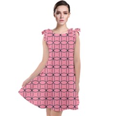 Circles On Pink Tie Up Tunic Dress by JustToWear