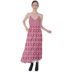 Circles On Pink Tie Back Maxi Dress by JustToWear