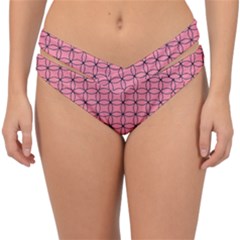 Circles On Pink Double Strap Halter Bikini Bottom