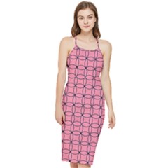 Circles On Pink Bodycon Cross Back Summer Dress