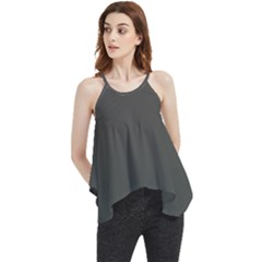 Beluga Grey Flowy Camisole Tank Top