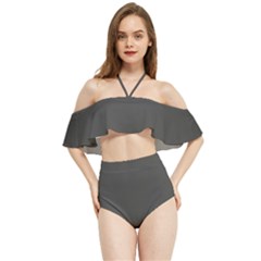 Beluga Grey Halter Flowy Bikini Set 