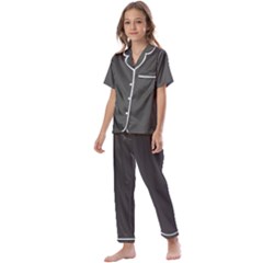 Beluga Grey Kids  Satin Short Sleeve Pajamas Set by FabChoice