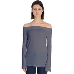 Carbon Grey Off Shoulder Long Sleeve Top by FabChoice