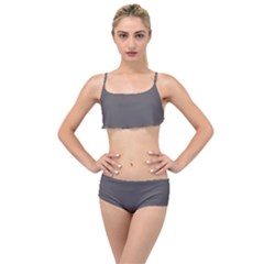 Carbon Grey Layered Top Bikini Set by FabChoice