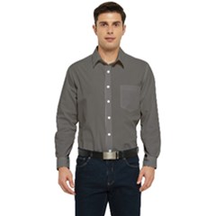 Carbon Grey Men s Long Sleeve Pocket Shirt  by FabChoice