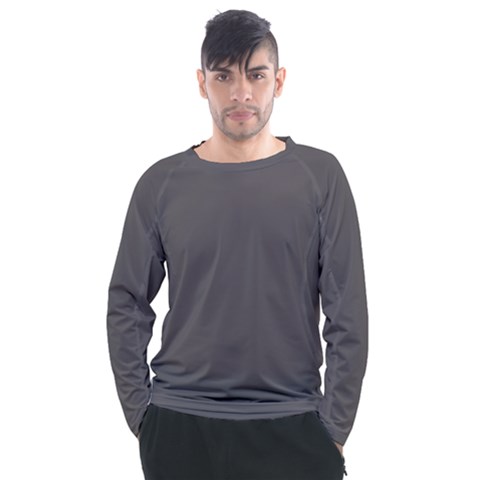 Carbon Grey Men s Long Sleeve Raglan Tee by FabChoice