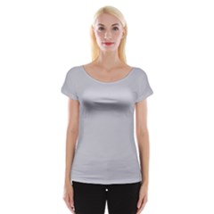 Cloudy Grey Cap Sleeve Top by FabChoice