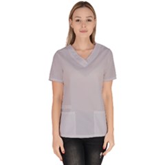 Cloudy Grey Women s V-neck Scrub Top by FabChoice