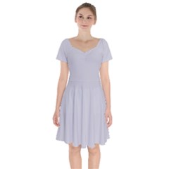 Cloudy Grey Short Sleeve Bardot Dress by FabChoice