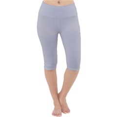 Cloudy Grey Lightweight Velour Cropped Yoga Leggings by FabChoice