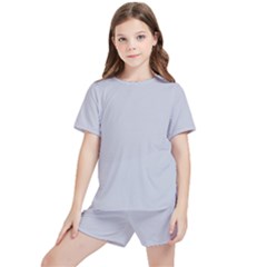 Cloudy Grey Kids  Tee And Sports Shorts Set