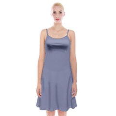 Cool Grey Spaghetti Strap Velvet Dress by FabChoice