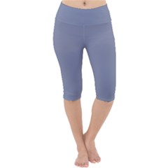 Cool Grey Lightweight Velour Cropped Yoga Leggings by FabChoice