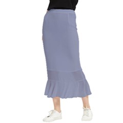 Cool Grey Maxi Fishtail Chiffon Skirt