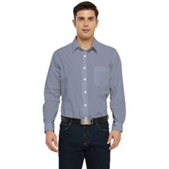 Cool Grey Men s Long Sleeve Pocket Shirt  by FabChoice