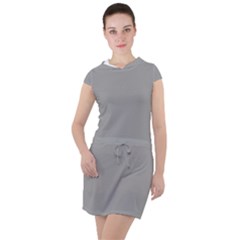 Drizzle Grey Drawstring Hooded Dress by FabChoice