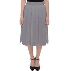 Drizzle Grey Classic Midi Skirt by FabChoice