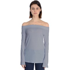 Drizzle Grey Off Shoulder Long Sleeve Top by FabChoice