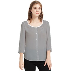 Drizzle Grey Chiffon Quarter Sleeve Blouse